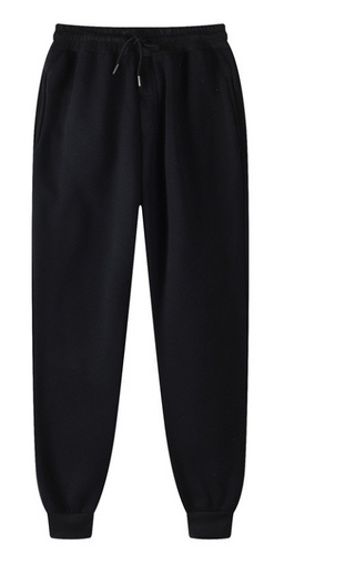 Buy black Cotton Fleece Casual Drawstring Sweat Pants