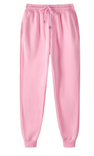 Buy pink Cotton Fleece Casual Drawstring Sweat Pants