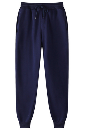 Buy navy-blue Cotton Fleece Casual Drawstring Sweat Pants