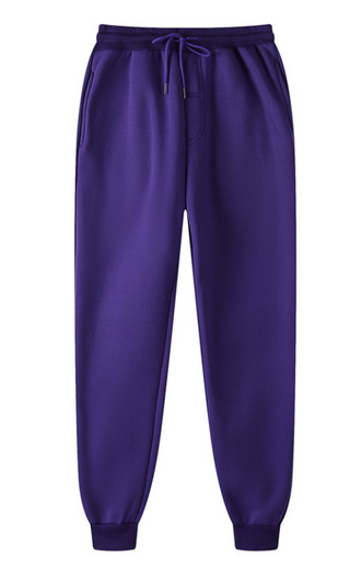 Buy purple Cotton Fleece Casual Drawstring Sweat Pants