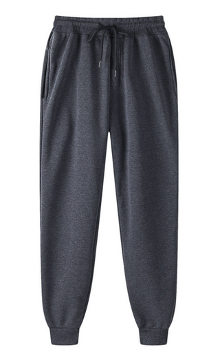 Buy dark-grey Cotton Fleece Casual Drawstring Sweat Pants