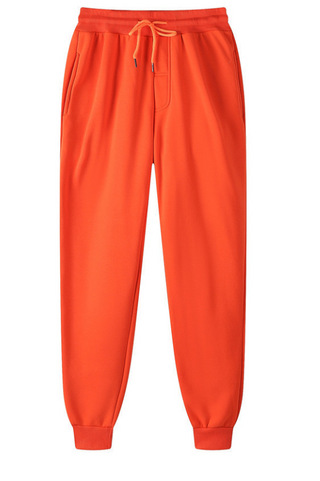 Buy orange Cotton Fleece Casual Drawstring Sweat Pants