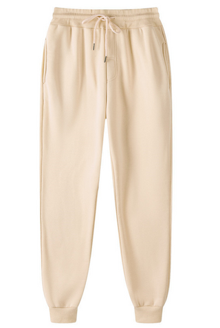 Buy beige Cotton Fleece Casual Drawstring Sweat Pants