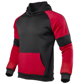 Buy red Men Long Sleeve Solid Color Hoodie