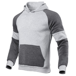 Men Long Sleeve Solid Color Hoodie