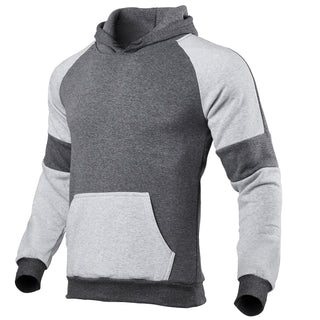 Men Long Sleeve Solid Color Hoodie