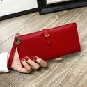 Women Solid Colored Long Wallet