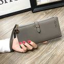 Women Solid Colored Long Wallet