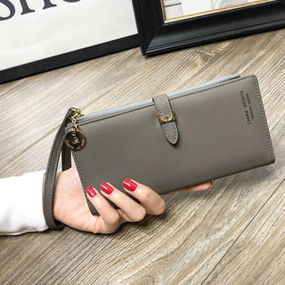 Buy gray Women Solid Colored Long Wallet