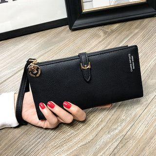 Buy black Women Solid Colored Long Wallet