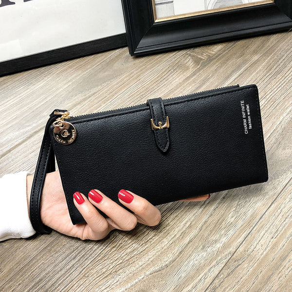 Women Solid Colored Long Wallet