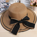 Women Big Brim Beach Straw Hat with Bow