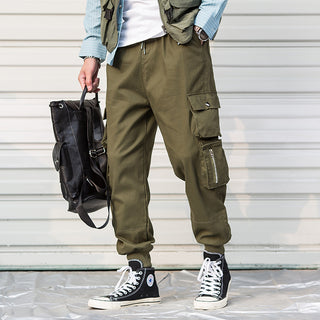 Buy green Men Casual Cargo Harajuku Pencil Pants