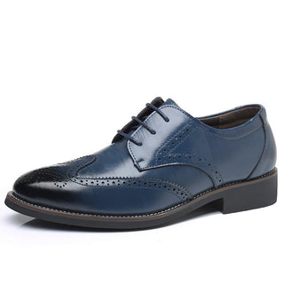 Buy blue Men&#39;s Fashion Business Casual Leather Shoes