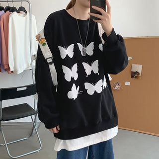 Buy black Harajuku Style Butterfly Sweater