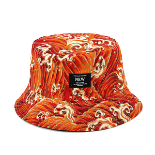 Buy orange Men Wave Beach Bucket Hat