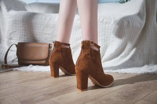 Women Heeled Strapped Martin Boots