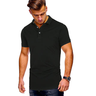 Men Pure Color Short-sleeved Polo Shirt