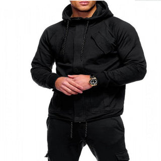 Men Solid Color Hoodie