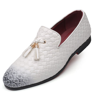 Men Color Stained Bow Loafers