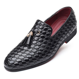 Buy black Men Color Stained Bow Loafers