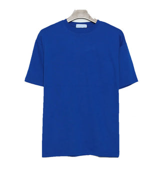 Buy blue Men Solid Colored Short Sleeve T-shirt