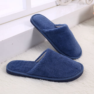 Buy blue Plush Solid Color Flat Slip-on Comfort Shoes