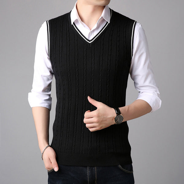 Men Casual V Neck Sweater