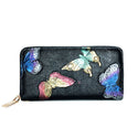 Embossed Zipper Clutch Wallet