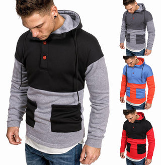 Men Casual Color Block Hoodie