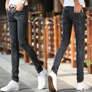 Buy dark-grey Men Stretch Slim Fit Trendy Jeans