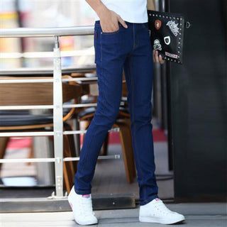 Buy dark-blue Men Stretch Slim Fit Trendy Jeans