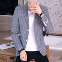 Men Casual Plaid Blazer