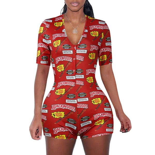 Women Short Romper Jumpsuit Sleepwear