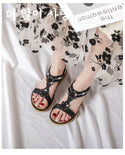 Women Floral Strapped Rhinestone Sandals