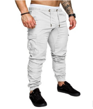 Buy white Men&#39;s Woven Fabric Casual Drawstring Pants