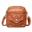 Women Leather Multi-Pocket Crossbody Bag