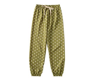 Buy green Girls Polk-a-dotted Elasticated Pants