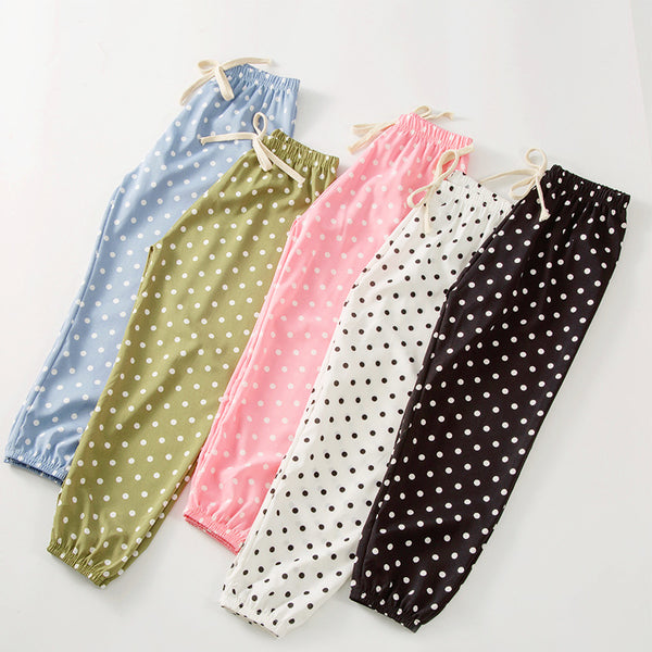 Girls Polk-a-dotted Elasticated Pants