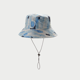 Buy blue Women Seaside Beach Printed Sun Hat