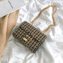 Women Small Checkered Chain-Strap Crossbody Bag