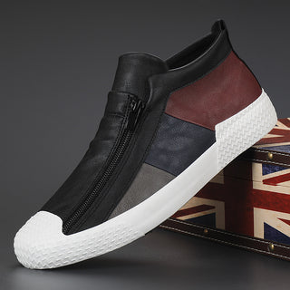 Buy white-black-brown Men&#39;s New Breathable Canvas Shoes