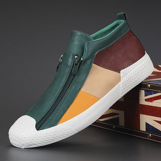 Buy white-brown Men&#39;s New Breathable Canvas Shoes