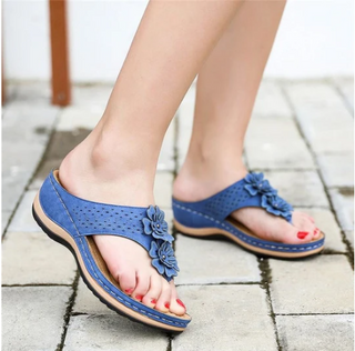 Buy blue Women Casual Floral Platform Sandals