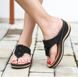 Buy black Women Casual Floral Platform Sandals