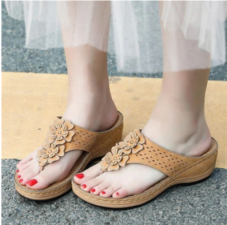 Buy brown Women Casual Floral Platform Sandals