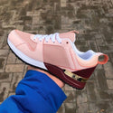 Women Solid Color Contrast Leather Running Shoe