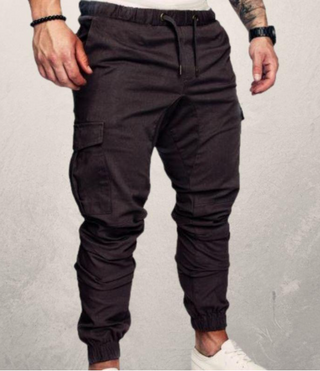 Buy brown Men&#39;s Woven Fabric Casual Drawstring Pants