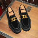 Men Metal Clipped Thick Soled Loafers