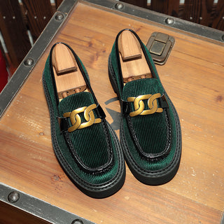Buy green Men Metal Clipped Thick Soled Loafers